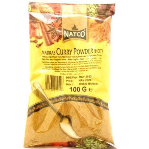 Natco Madras Curry Powder (Hot) bag – 100g
