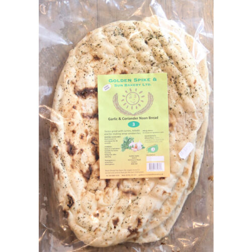 GOLDEN GARLIC & CORIANDER NAAN BREAD 3PCS