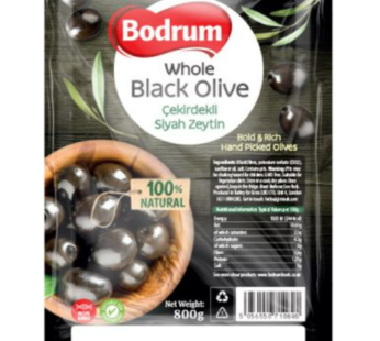 BODRUM WHOLE BLACK OLIVES-400G