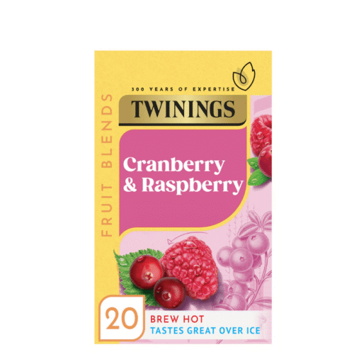 TWININGS CRANBERRYN & RASPBERRY -20 TEA BAGS